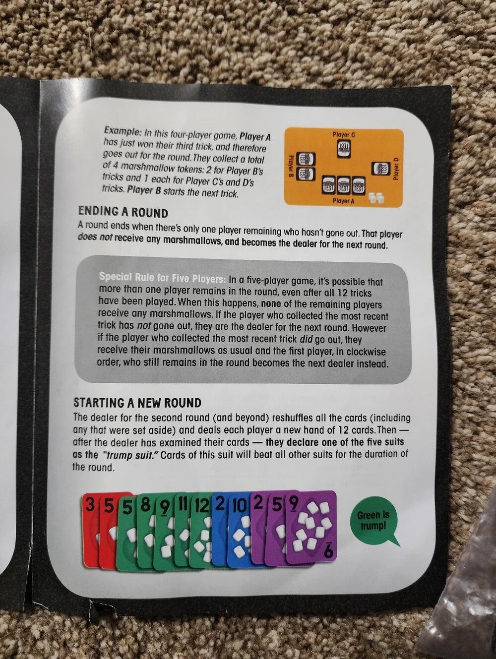 Marshmallow Test Card Game with White Marshmallow Pieces